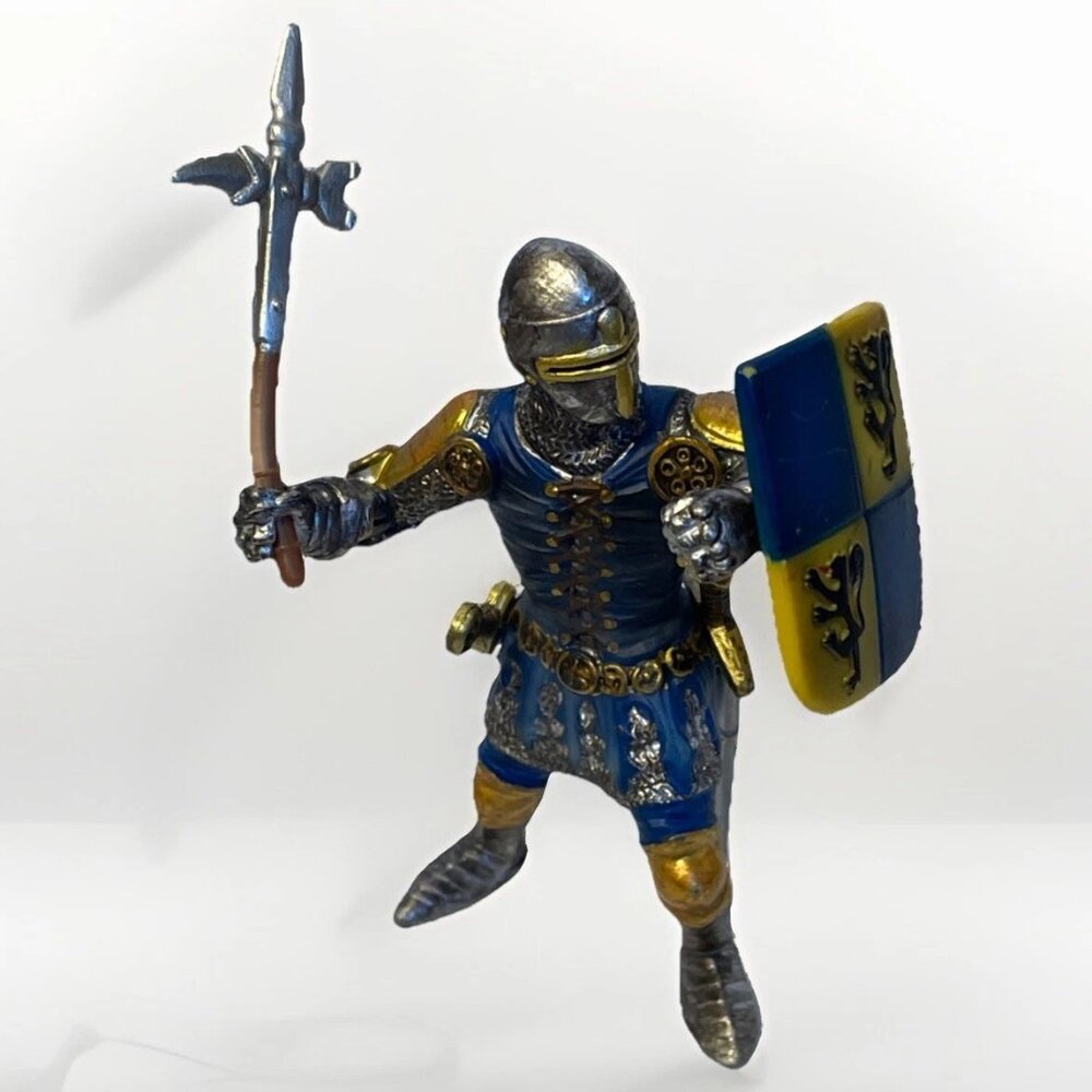 Schleich 2003 World of Knights Blue Knight w/War Hammer 70021 Foot Soldier